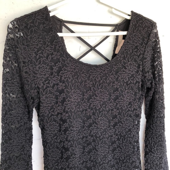 Long Sleeve Black Lace Dress - Picture 3 of 8